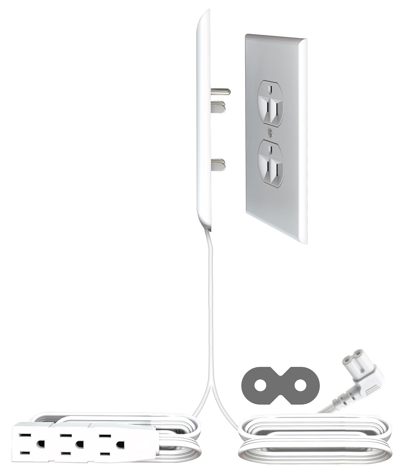 5-Foot Angled C7 TV Cord Kit for Inverted Outlets